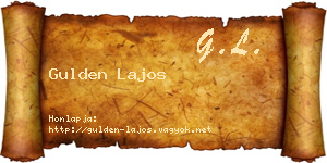 Gulden Lajos névjegykártya